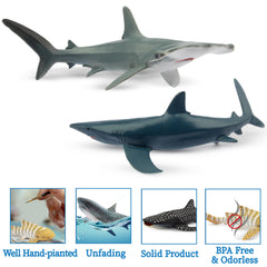 Toymany great white shark figurine with stable stand for observation
