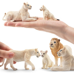 Toymany white lion cubs with cute faces inspire storytelling and role play.