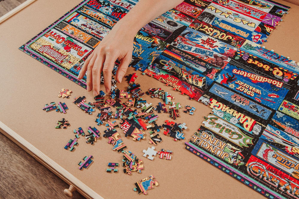 Toynk Arcadeageddon puzzle progress image shows interlocking pieces for smooth assembly