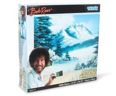Toynk Bob Ross puzzle features snowy mountain landscape for mindful, relaxing play.