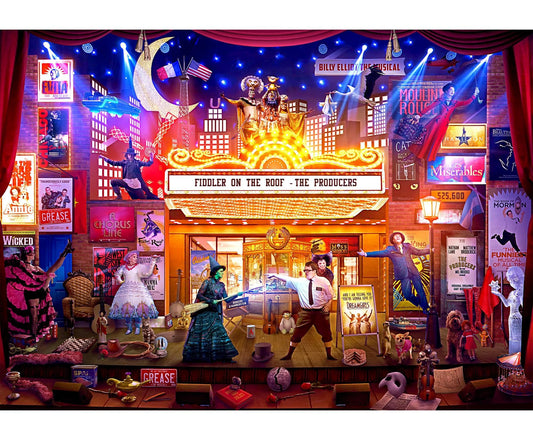 Toynk Broadway's Best puzzle cover art featuring Broadway references for fans