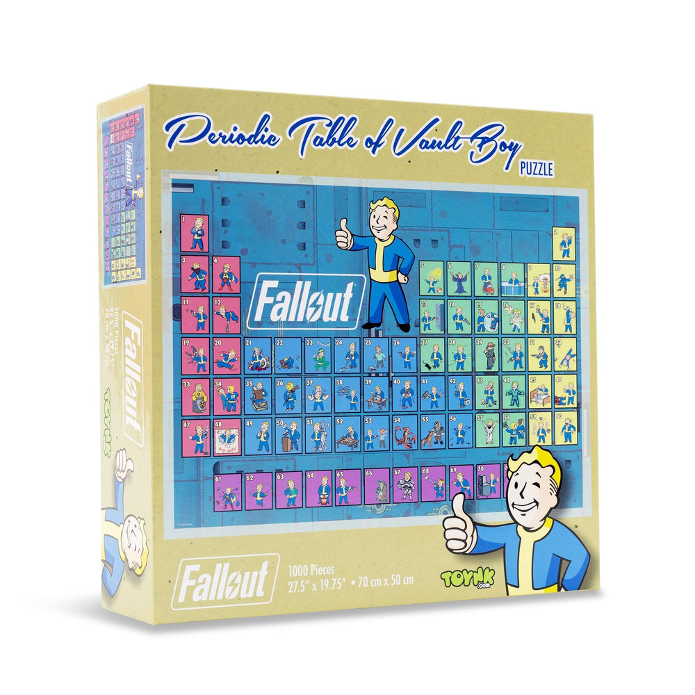 Toynk Fallout periodic table Vault Boy nuclear physicist close-up with vibrant colors and charm