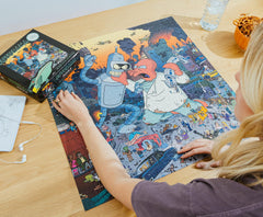 Toynk Futurama puzzle assembly image, perfect for solo nights.