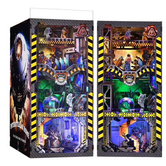 TOYQI DIY Book Nook Kit interstellar dollhouse front view adds immersive space decor