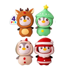 Toysmith Christmas Penguin Santa Squeezy on desk for holiday calm
