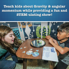 Kinetic energy and gravity demonstrations via Toysmith Euler’s Disk for engaging STEM learning.