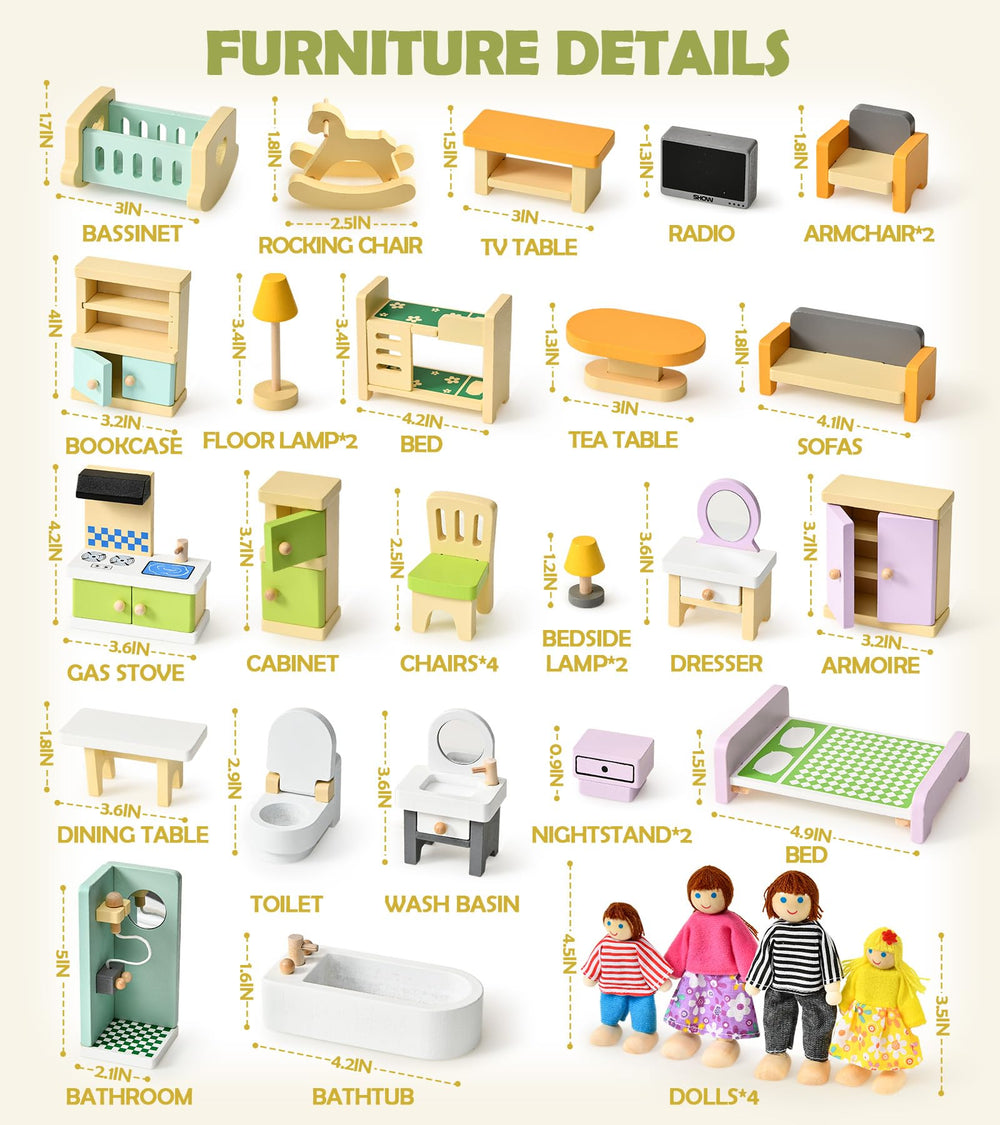 Toyssa dresser with drawers, adds realistic storage to dollhouse scenes