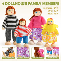 Toyssa poseable dolls, four figures for varied family scenes