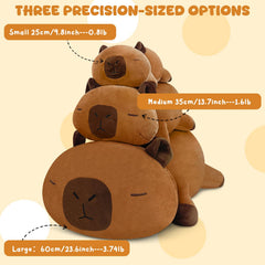 TOYSYM capybara plush easy-clean fabric for quick washes.