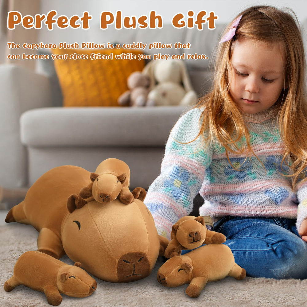 TOYSYM Capybara plush uses soft short-pile fabric for gentle skin feel.