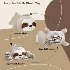 TOYSYM sloth plush baby 1 with removable interior for versatile bedtime play.