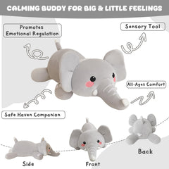 TOYSYM weighted elephant fabric texture shows plush feel and durable stitching