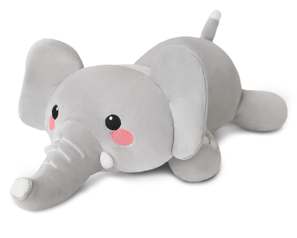 TOYSYM weighted elephant plush closeup showcases soft fabric and beads for calming snuggles