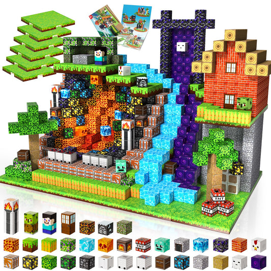 ToyUnited 200pcs magnetic blocks in use for creative play and spatial exploration.