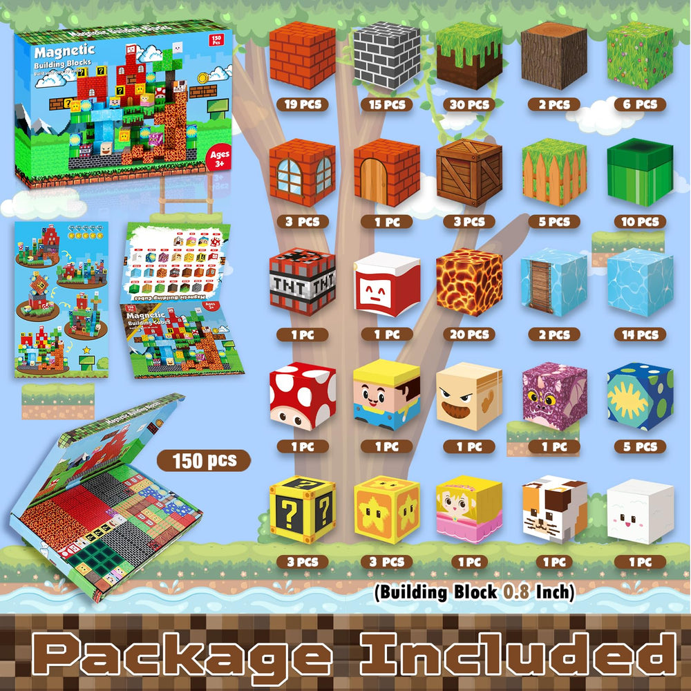 ToyUnited magnetic blocks colorful cubes promote creative play and fine motor coordination.