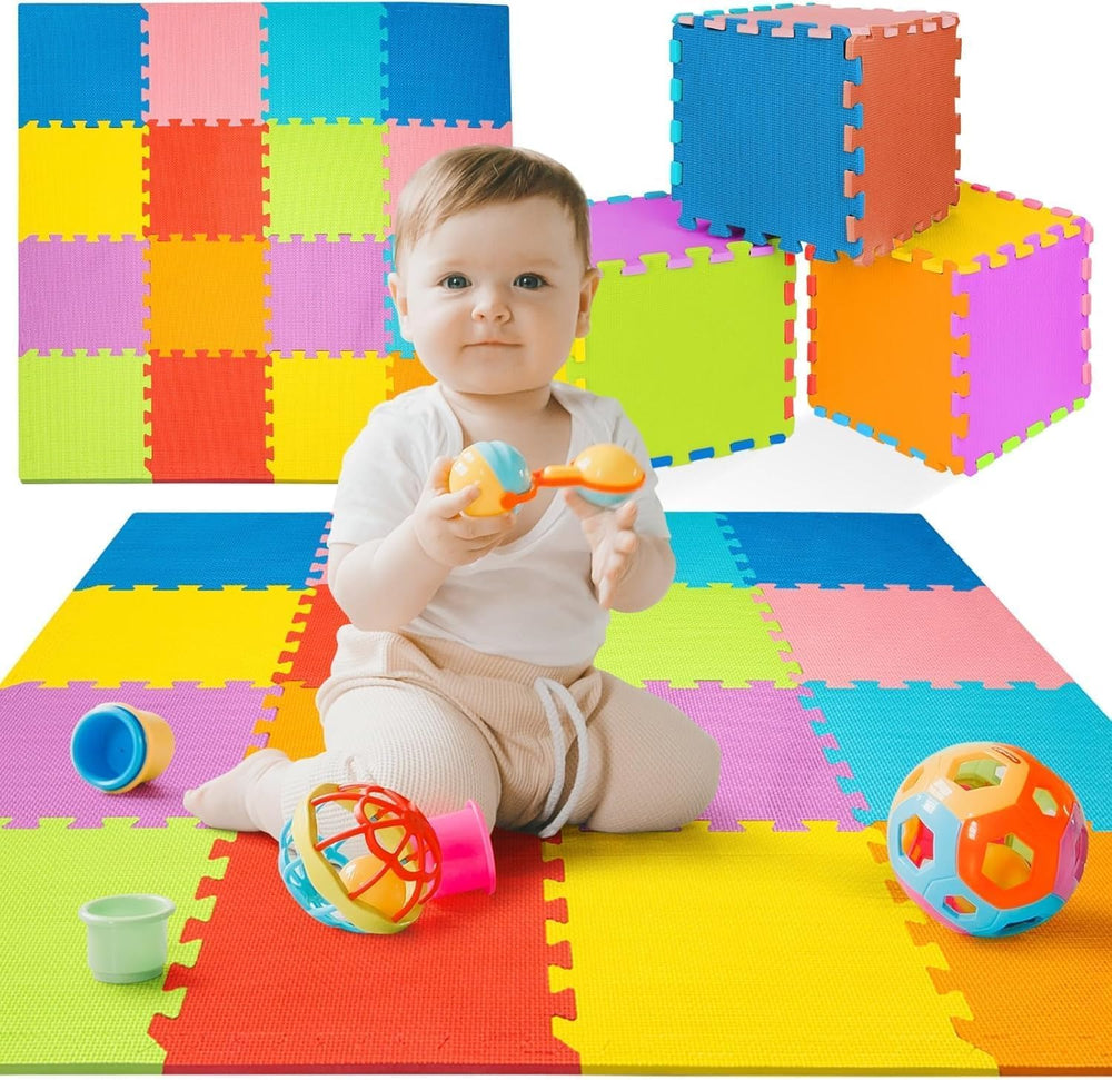 ToyVelt foam puzzle floor mat tiles arranged for a safe, easy-to-clean play surface.