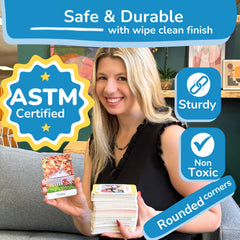 TOYVENTIVE travel-friendly cards are ideal for on-the-go education at home or away.