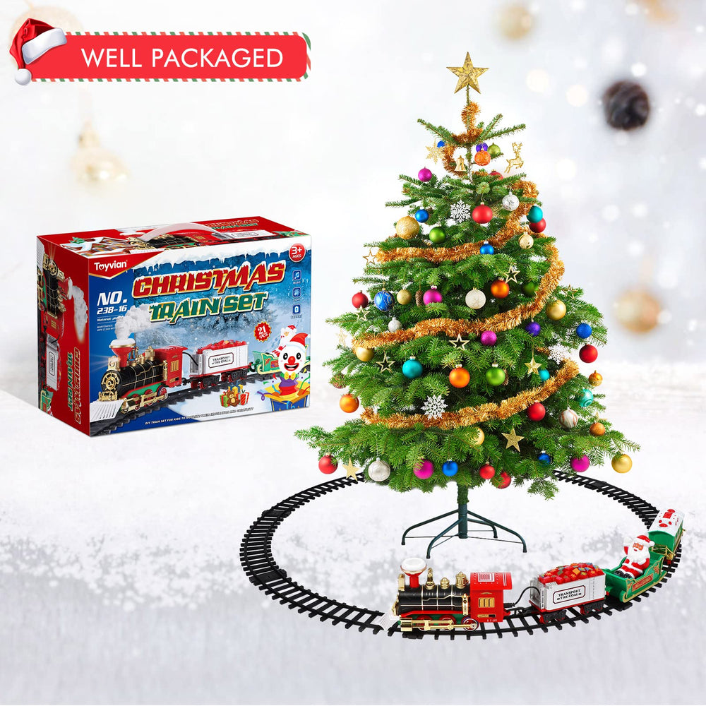 Toyvian Christmas Train assembly-ready set makes holiday decorating simple