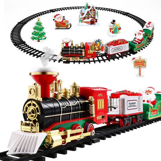 Toyvian Christmas Train locomotive with lights for festive play