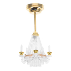 Toyvian dollhouse chandelier lights 1:12 scale glow for miniature rooms