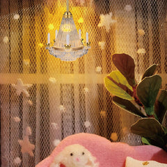 Toyvian miniature LED chandelier highlights tiny interiors with gentle illumination