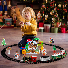 Toyvian oval track layout shown for compact Christmas display