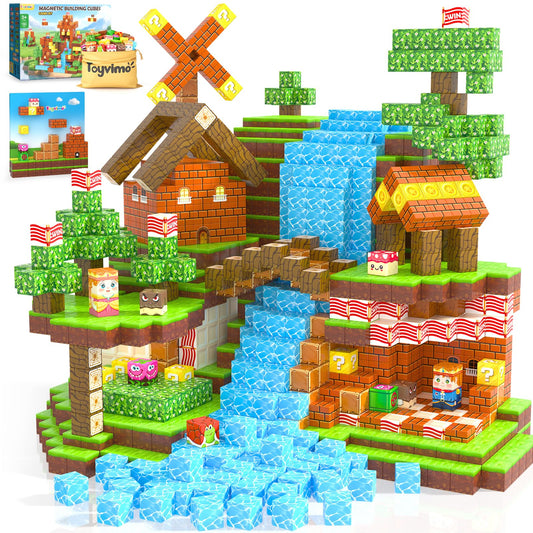 Toyvimo 150-pcs magnetic blocks set sparks imaginative building play