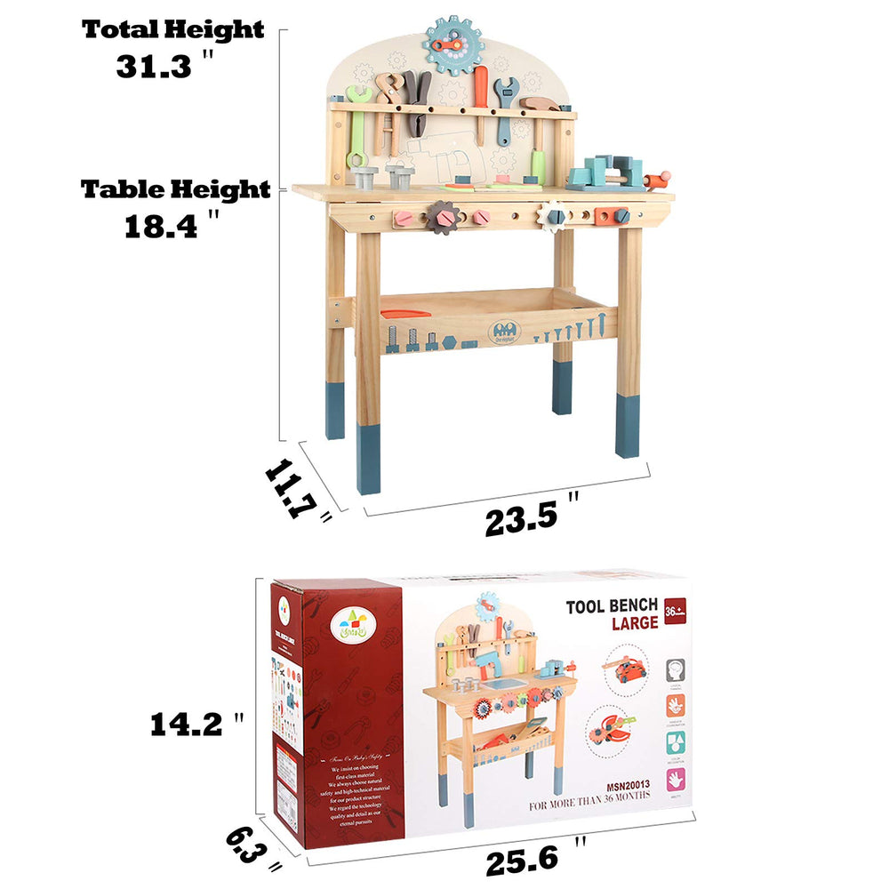 Toywoo tool bench accessory storage for quick cleanup after play