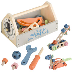 Toywoo wooden toolbox 34-piece set for imaginative construction play