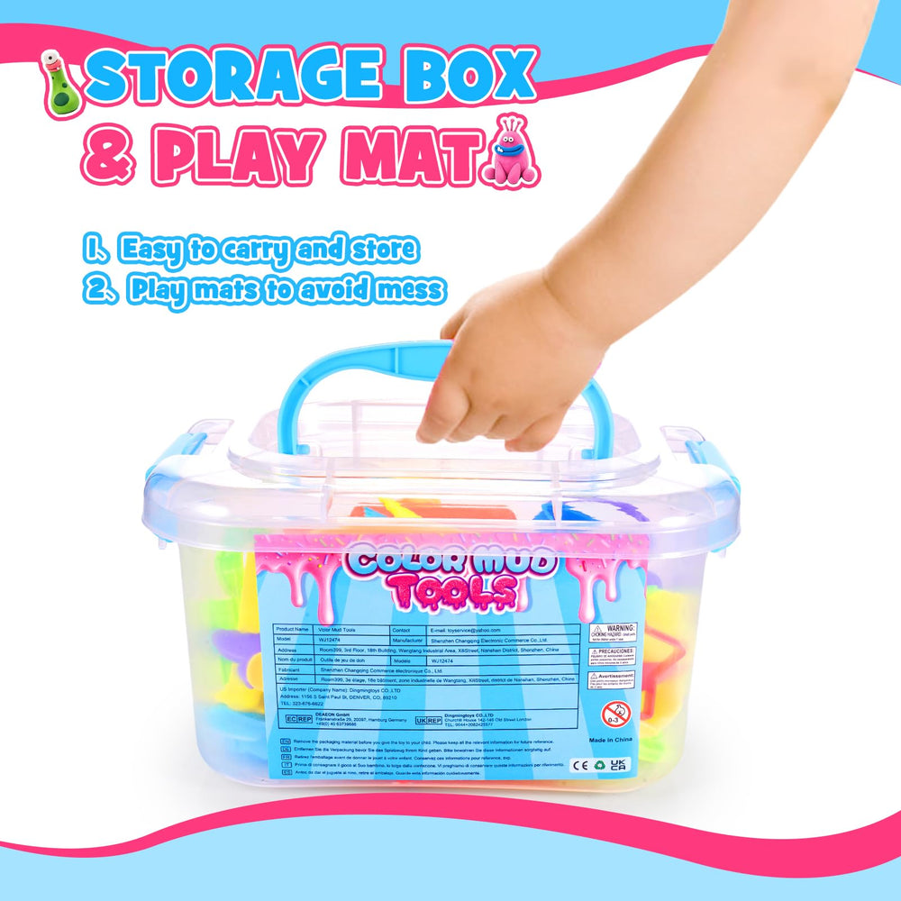 Toyze Playdough Tool Set dough mat for easy non-stick play surfaces