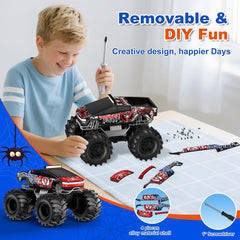 TOZDTO Amphibious RC Car 4WD tires providing solid grip and stability.