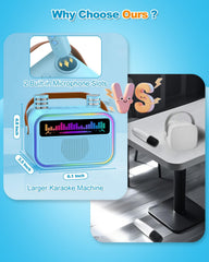 TOZDTO karaoke machine LED lights synchronize with music for party mood.