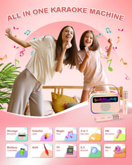 TOZDTO karaoke machine with two mics enables fun duet singing.