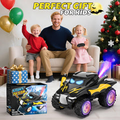 Tozuoup RC stunt car in action shows wings and spray during one-click stunts.