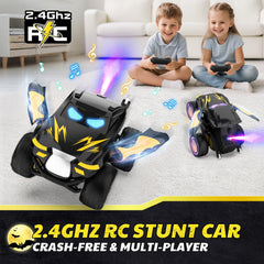 Tozuoup RC stunt car gift set includes batteries, charger, and tools for easy setup.
