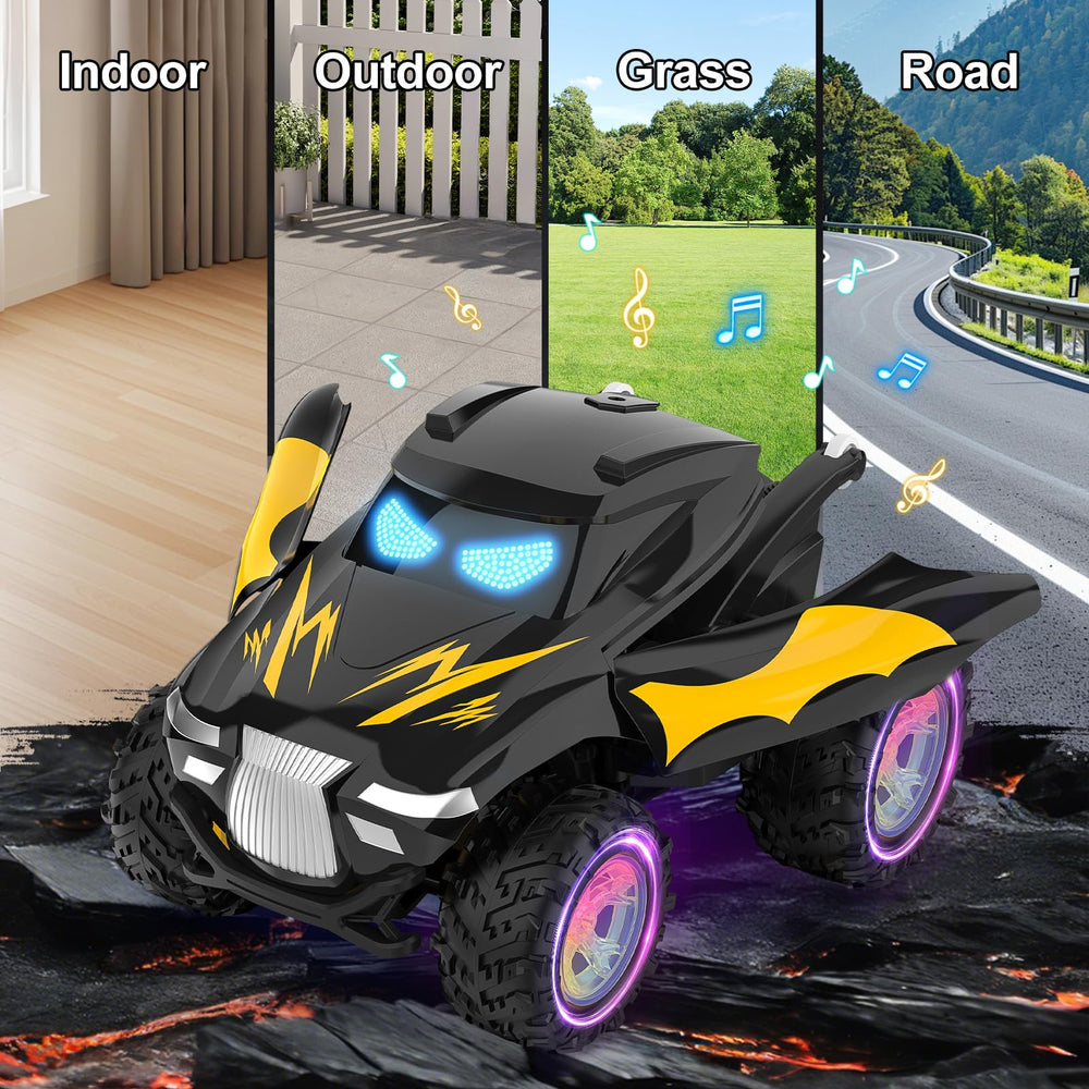 Tozuoup RC stunt car includes spare Li-ion battery for extended sessions.