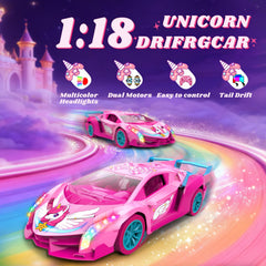 Tqeieu Unicorn RC Car showcasing 2.4GHz remote for smooth, interference-free control