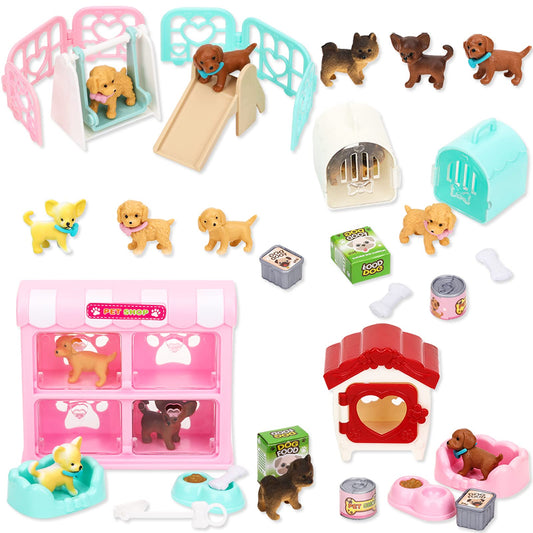 TQQFUN dog figures play set cover with colorful figures for imaginative pretend play.