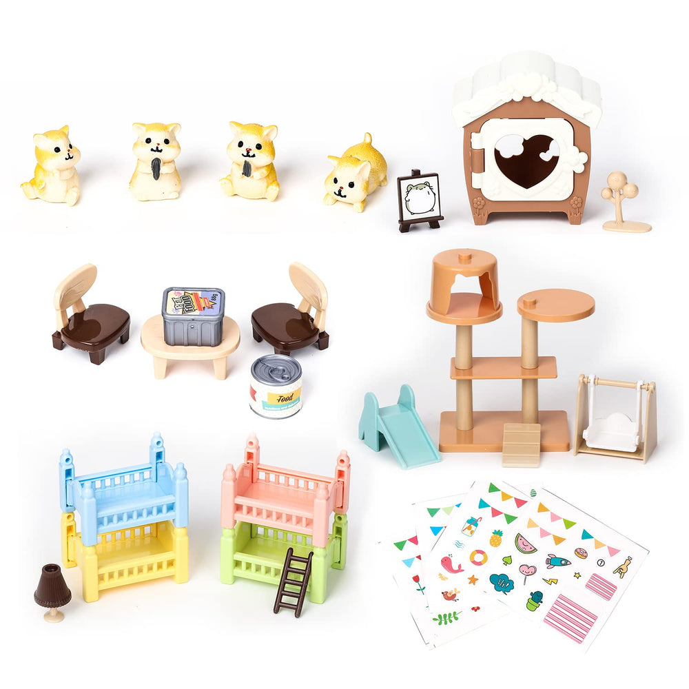 TQQFUN hamster figures in realistic poses for imaginative play.