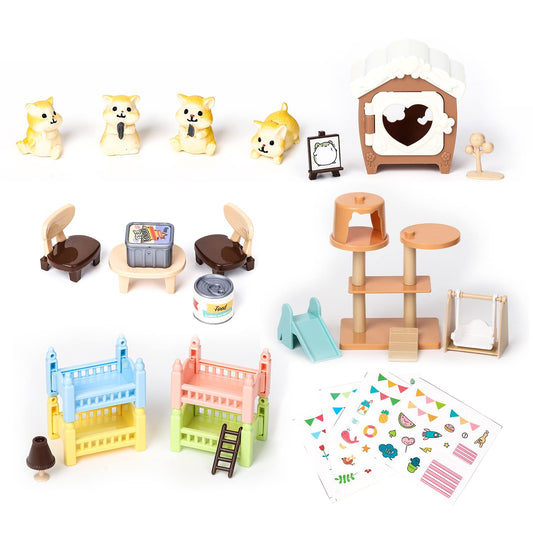 TQQFUN hamster figures in realistic poses for imaginative play.