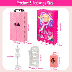 TQRAZ doll accessories including bags, hats, and glasses for stylish outfits.