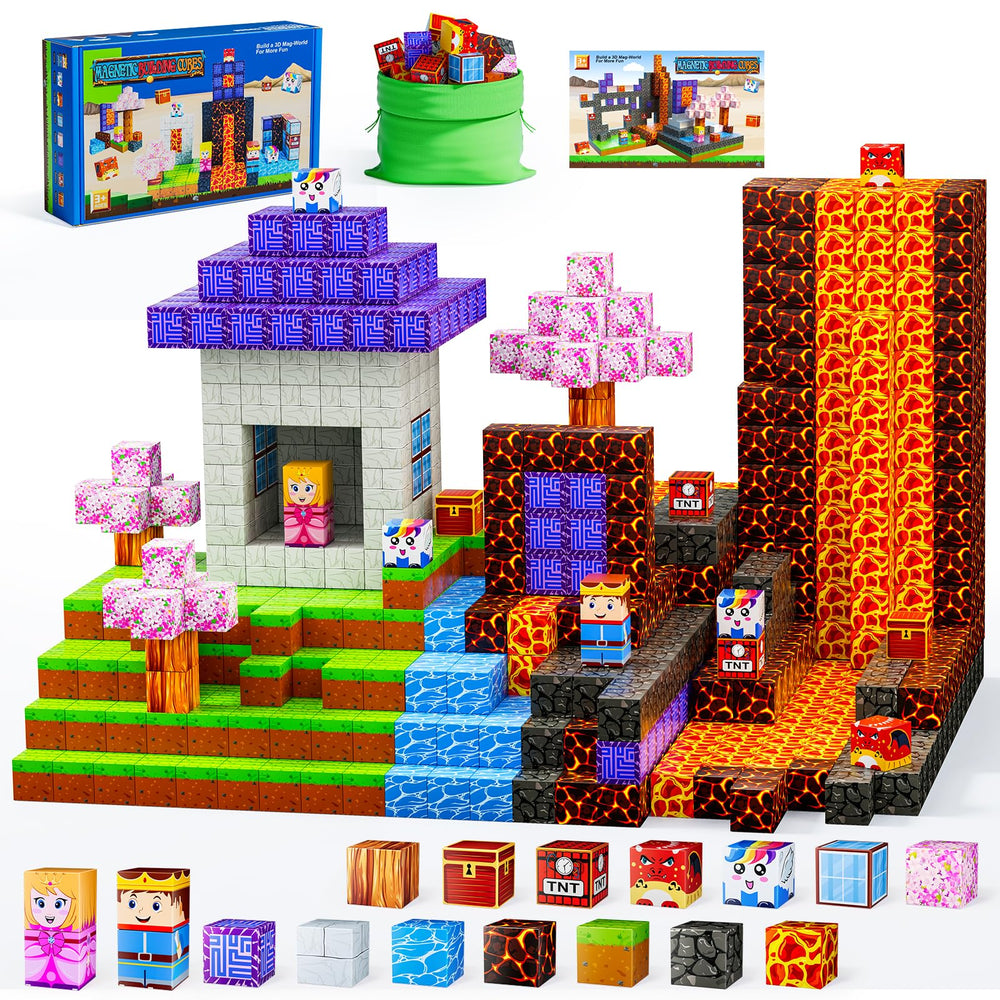 TQRAZ magnetic blocks forest portal for imaginative play and storytelling.