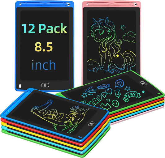 TQU 12-pack LCD writing tablets offer a colorful, mess-free party favor for kids