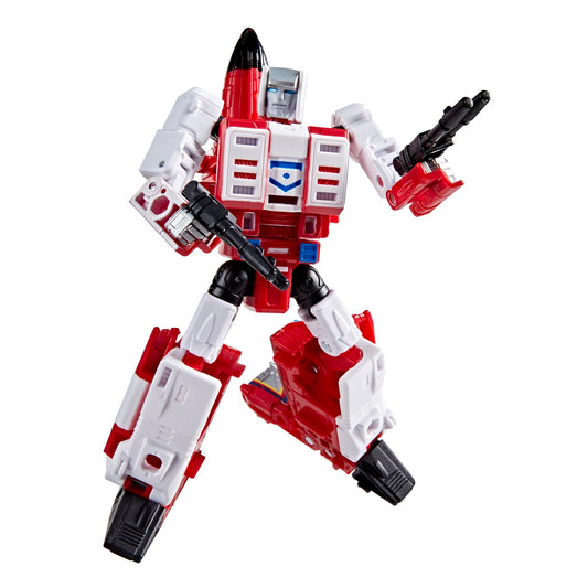 Transformers Aerialbot Fireflight in robot mode with detailed deco for display.