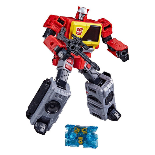 Transformers Blaster figure in robot mode, ready for action-packed play.