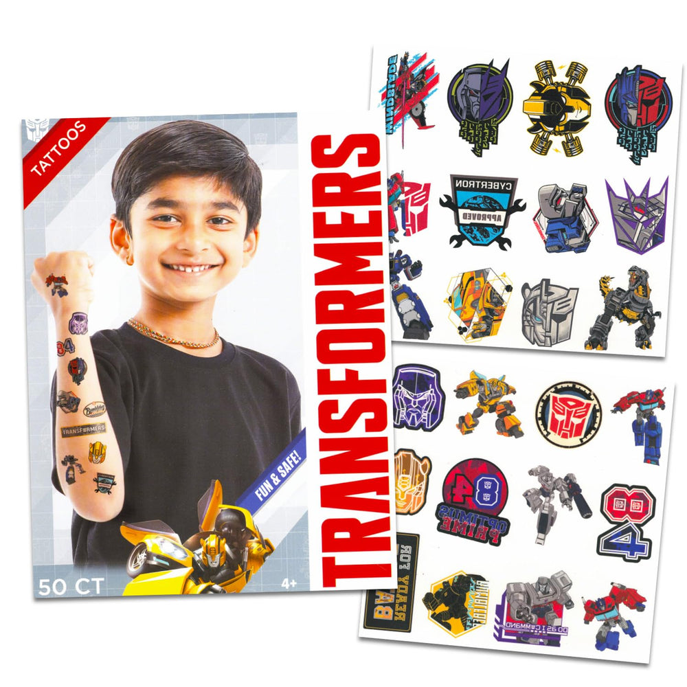 Transformers board art features Optimus Prime, Bumblebee, and Megatron.