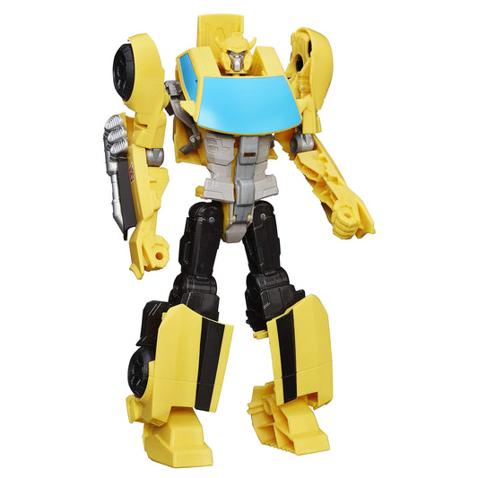 Transformers Bumblebee robot figure in dynamic pose for display and imaginative play.