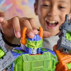 Transformers CYBERWORLD display makes a striking centerpiece for playrooms.