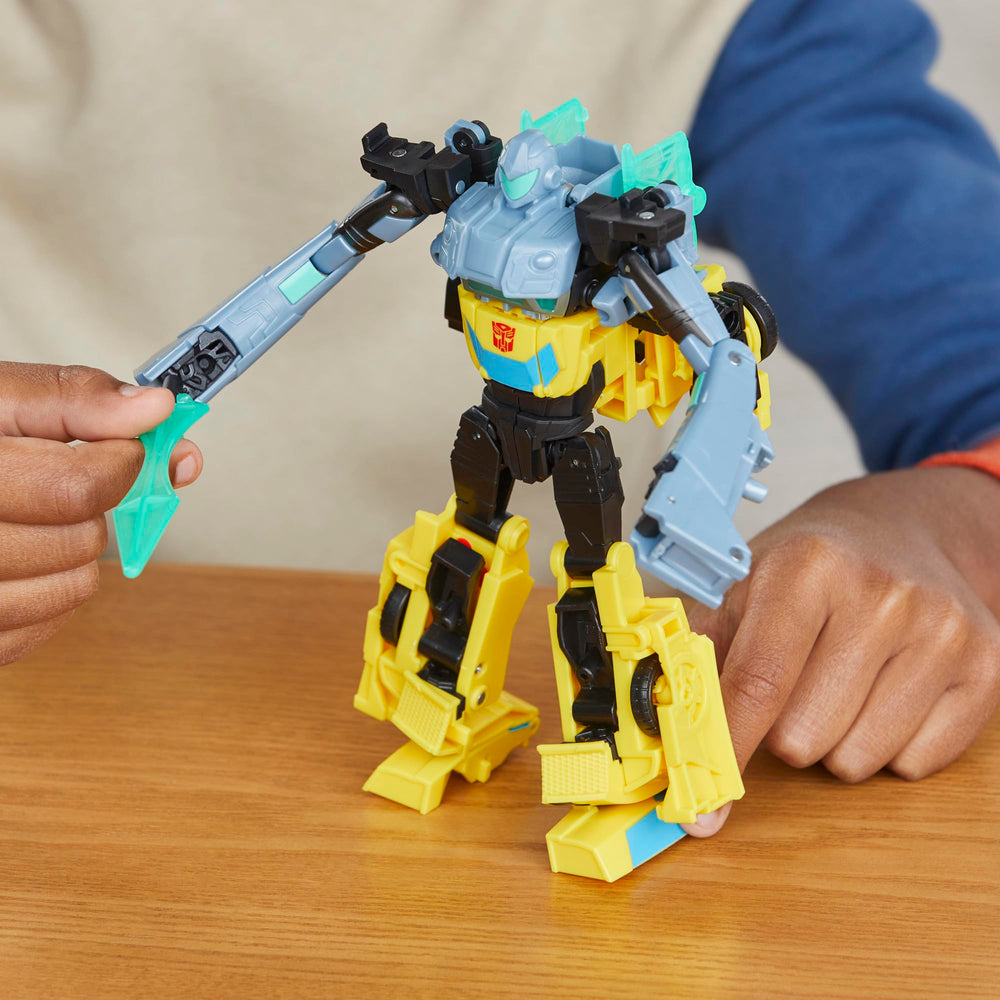 Transformers EarthSpark Bumblebee Mo combiner setup 1 for dual-bot action