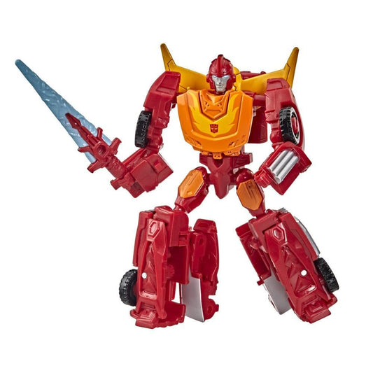Transformers Hot Rod Core Class figure in battle pose for display and collection.
